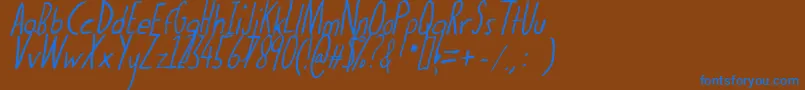 Thedogatemyhomeworkital Font – Blue Fonts on Brown Background