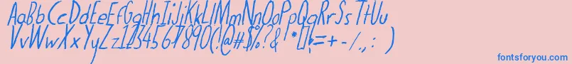 Thedogatemyhomeworkital Font – Blue Fonts on Pink Background