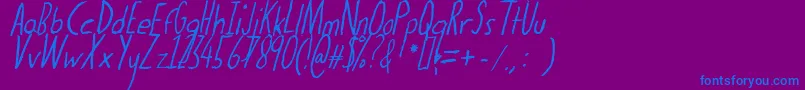 Thedogatemyhomeworkital Font – Blue Fonts on Purple Background