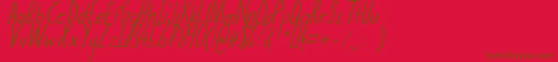 Police Thedogatemyhomeworkital – polices brunes sur fond rouge