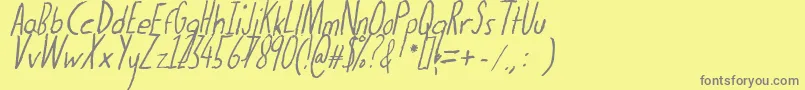 Thedogatemyhomeworkital Font – Gray Fonts on Yellow Background