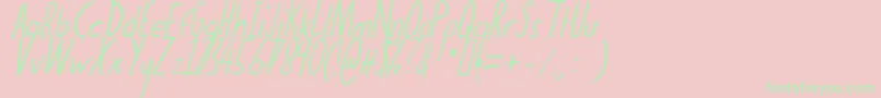 Шрифт Thedogatemyhomeworkital – зелёные шрифты на розовом фоне