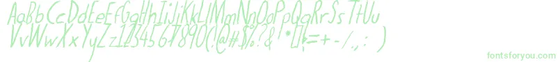 Шрифт Thedogatemyhomeworkital – зелёные шрифты на белом фоне