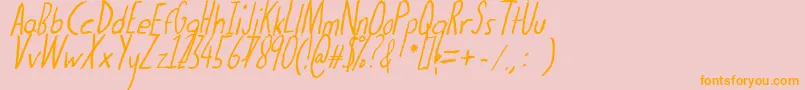 Thedogatemyhomeworkital Font – Orange Fonts on Pink Background