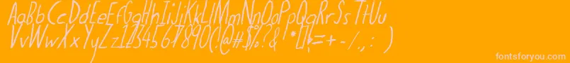 Thedogatemyhomeworkital-fontti – vaaleanpunaiset fontit oranssilla taustalla