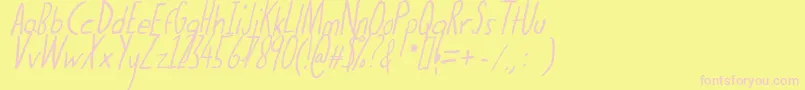 Thedogatemyhomeworkital Font – Pink Fonts on Yellow Background