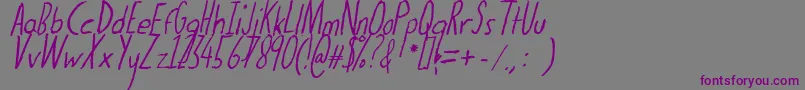 Thedogatemyhomeworkital Font – Purple Fonts on Gray Background