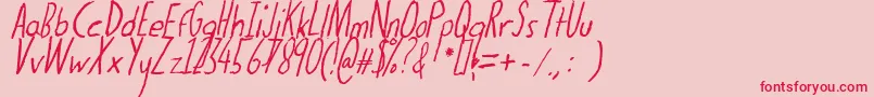 Thedogatemyhomeworkital Font – Red Fonts on Pink Background