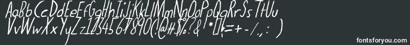Thedogatemyhomeworkital Font – White Fonts on Black Background