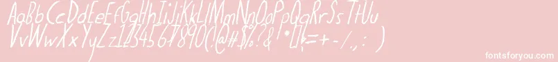 フォントThedogatemyhomeworkital – ピンクの背景に白い文字