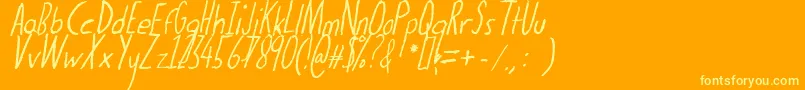 Thedogatemyhomeworkital Font – Yellow Fonts on Orange Background