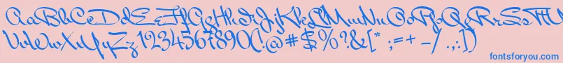 MissPackgope Font – Blue Fonts on Pink Background