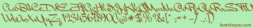 MissPackgope Font – Brown Fonts on Green Background