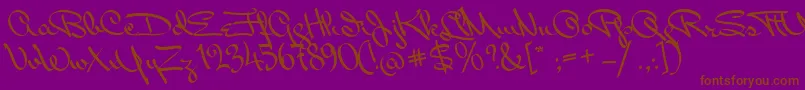 MissPackgope Font – Brown Fonts on Purple Background