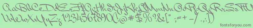 MissPackgope Font – Gray Fonts on Green Background