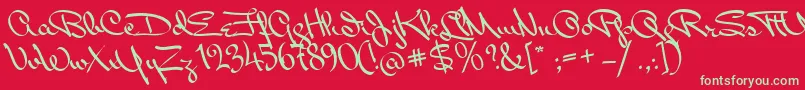 MissPackgope Font – Green Fonts on Red Background