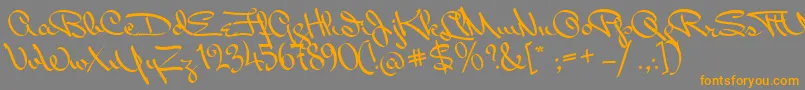 MissPackgope Font – Orange Fonts on Gray Background