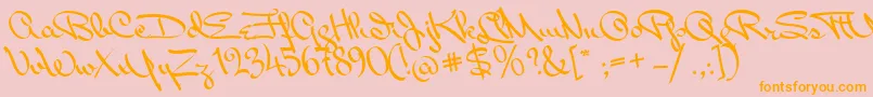 MissPackgope Font – Orange Fonts on Pink Background