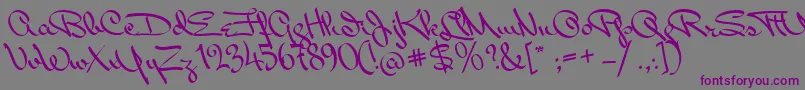 MissPackgope Font – Purple Fonts on Gray Background