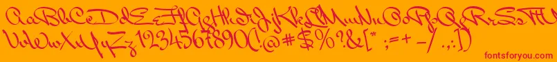 MissPackgope Font – Red Fonts on Orange Background