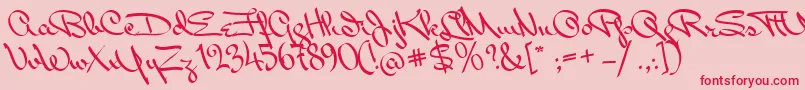 MissPackgope Font – Red Fonts on Pink Background