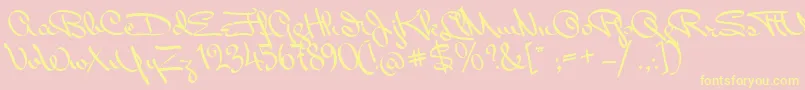 MissPackgope Font – Yellow Fonts on Pink Background