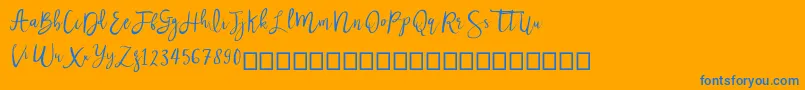 Nastar-Schriftart – Blaue Schriften auf orangefarbenem Hintergrund