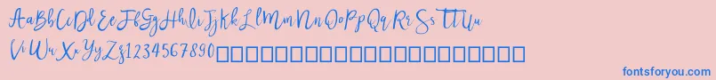 Nastar Font – Blue Fonts on Pink Background