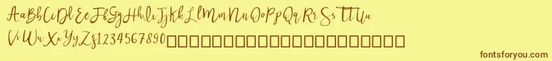 Nastar Font – Brown Fonts on Yellow Background