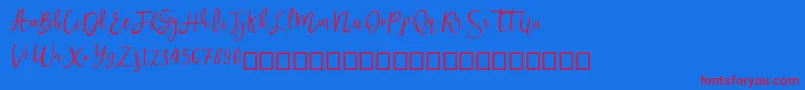 Nastar Font – Red Fonts on Blue Background