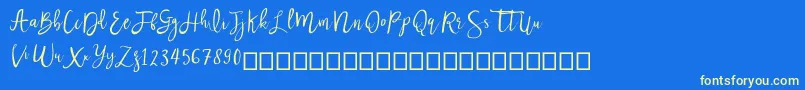 Nastar Font – Yellow Fonts on Blue Background