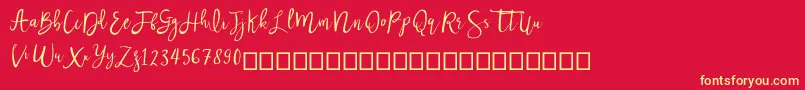 Nastar Font – Yellow Fonts on Red Background