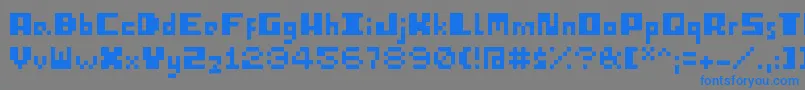 IPixelU-Schriftart – Blaue Schriften auf grauem Hintergrund