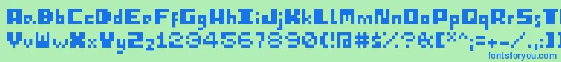 IPixelU Font – Blue Fonts on Green Background