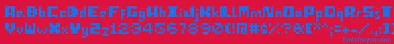Fonte IPixelU – fontes azuis em um fundo vermelho