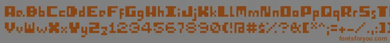 IPixelU Font – Brown Fonts on Gray Background