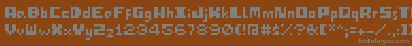 フォントIPixelU – 茶色の背景に灰色の文字