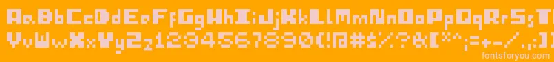 IPixelU Font – Pink Fonts on Orange Background