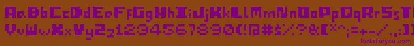 IPixelU Font – Purple Fonts on Brown Background