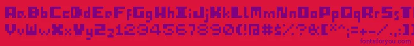 IPixelU Font – Purple Fonts on Red Background