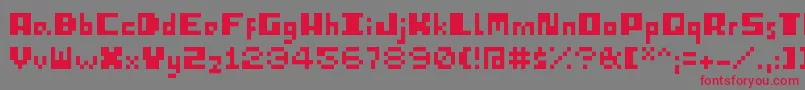 IPixelU Font – Red Fonts on Gray Background