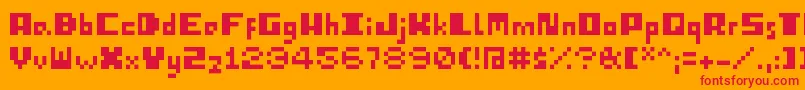 IPixelU Font – Red Fonts on Orange Background
