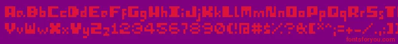 IPixelU Font – Red Fonts on Purple Background