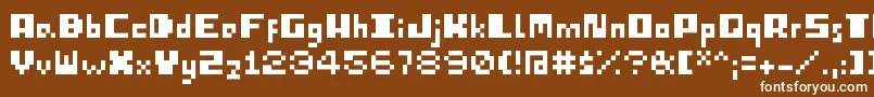 IPixelU Font – White Fonts on Brown Background