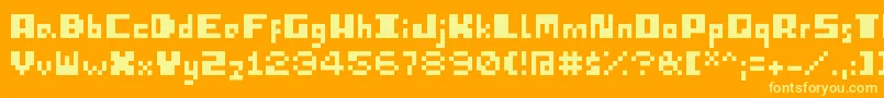 IPixelU Font – Yellow Fonts on Orange Background