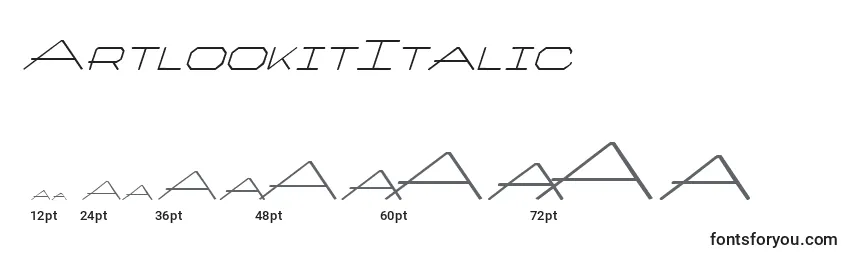 Размеры шрифта ArtlookitItalic