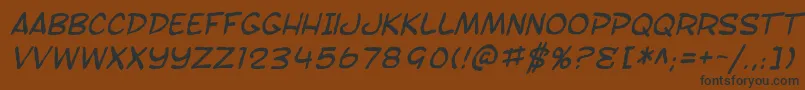 SfToontimeBlotchItalic-Schriftart – Schwarze Schriften auf braunem Hintergrund