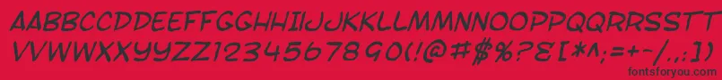 SfToontimeBlotchItalic Font – Black Fonts on Red Background