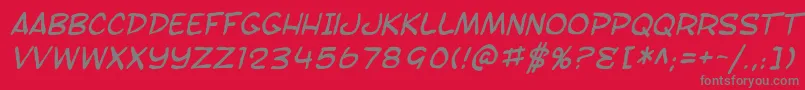 SfToontimeBlotchItalic Font – Gray Fonts on Red Background