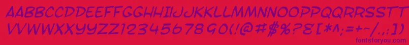 SfToontimeBlotchItalic Font – Purple Fonts on Red Background